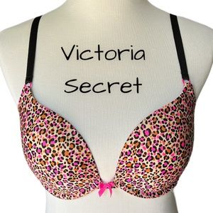 Victoria Secret Bra Push-Up 34D Adjustable Straps Padded Sexy Colorful